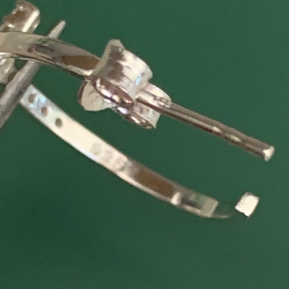 .925 Cross Hoop Sterling Silver Earrings #faith #bible - Picture 7 of 7